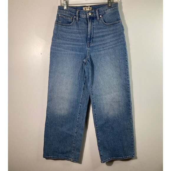 Madewell Denim - Womens Madewell The Perfect Vintage Wide Leg Jeans Blue 28 Cotton Elastane